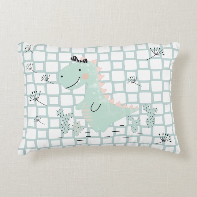 Dinosaur Simple Scandinavian Child Design  Accent Pillow (Front)