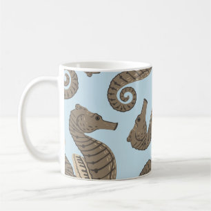 Dinosaur skeleton, grunge seamless pattern. coffee mug