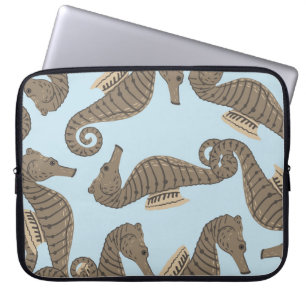 Dinosaur skeleton, grunge seamless pattern. laptop sleeve