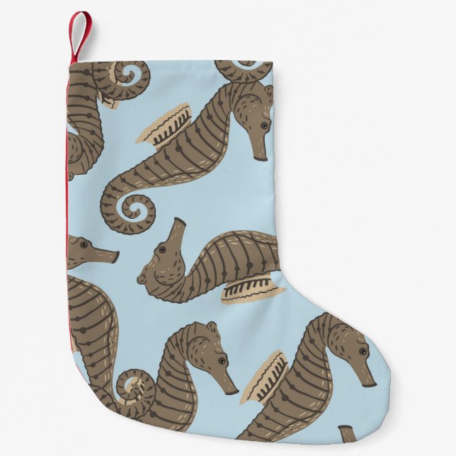 Dinosaur skeleton, grunge seamless pattern. small christmas stocking (Front)