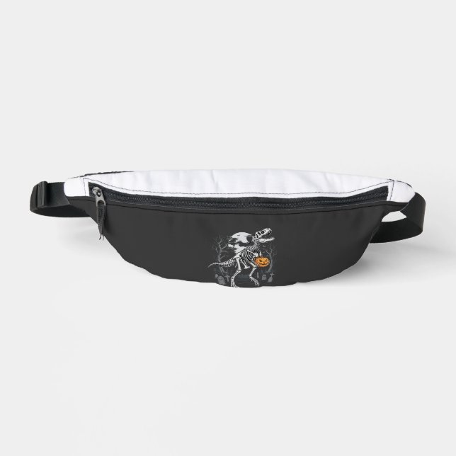 Dinosaur Skeleton Halloween Pumpkin Graveyard Desi Fanny Pack (Front)