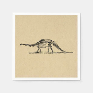 Dinosaur Skeleton Vintage Art Napkin