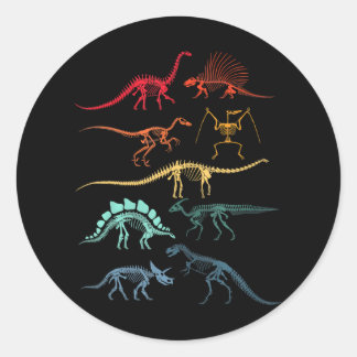 Dinosaur Skeletons Dino Classic Round Sticker