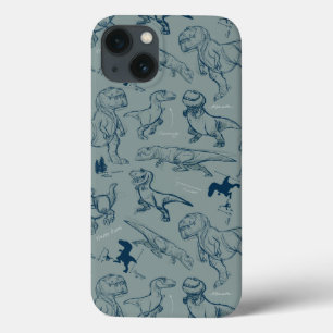 Dinosaur Sketch Pattern iPhone 13 Case