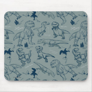 Dinosaur Sketch Pattern Mouse Pad