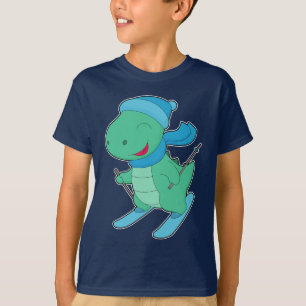 Dinosaur Skier Ski Winter sports T-Shirt