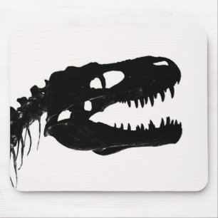 Dinosaur skull skeleton silhouette mouse pad