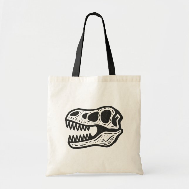 Dinosaur Skull Tote Bag (Front)