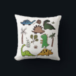 Dinosaur Species Cartoon Nursery Child Pillow<br><div class="desc">Dinosaur Species Cartoon Nursery Child Pillow</div>
