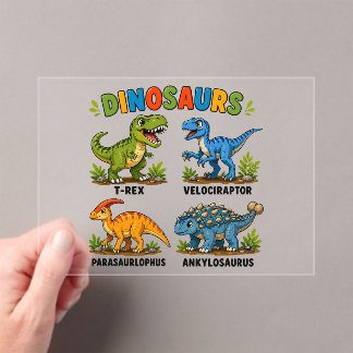 Dinosaur Species Learning for Kids Acrylic Invitations