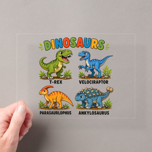 Dinosaur Species Learning for Kids Acrylic Invitations (Insitu (Handheld))