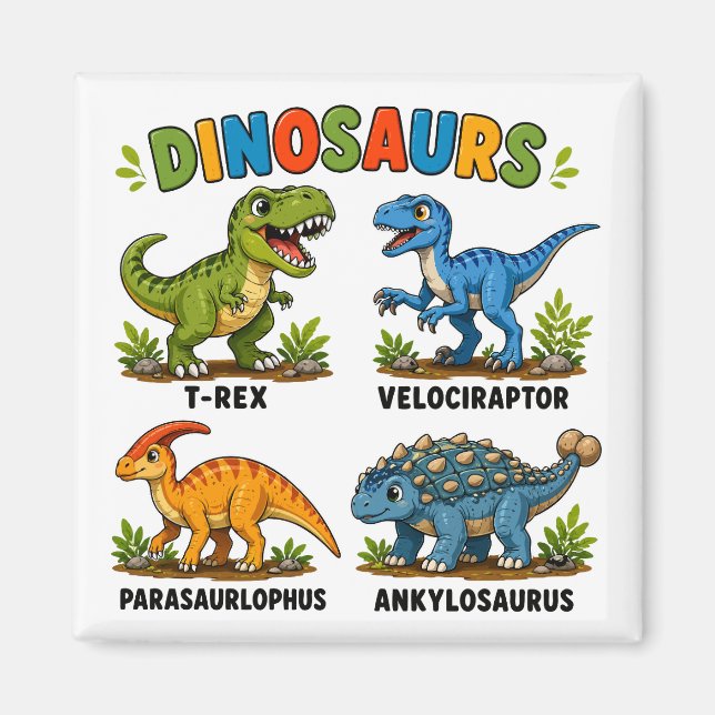 Dinosaur Species Learning for Kids Magnet (Front)