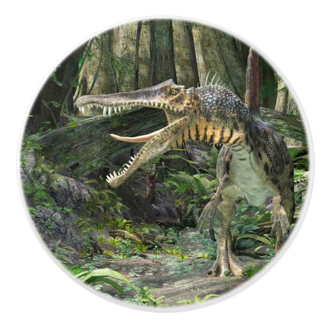 Dinosaur Spinosaurus Ceramic Knob (Front)