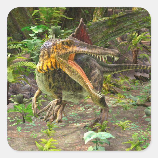 Dinosaur Spinosaurus Square Sticker (Front)