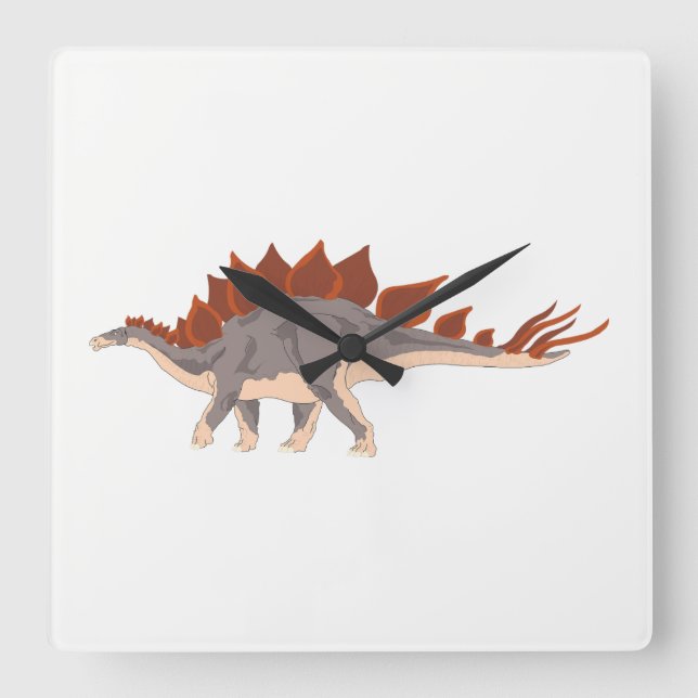 Dinosaur Square Wall Clock (Front)