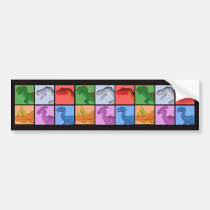 Dinosaur Squares Bumper Sticker
