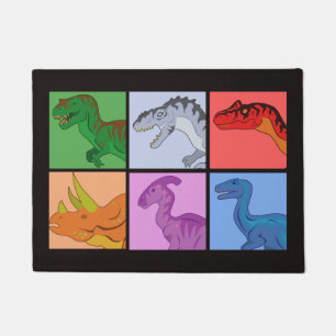 Dinosaur Squares Doormat