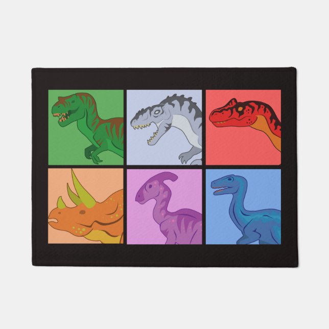 Dinosaur Squares Doormat (Front)