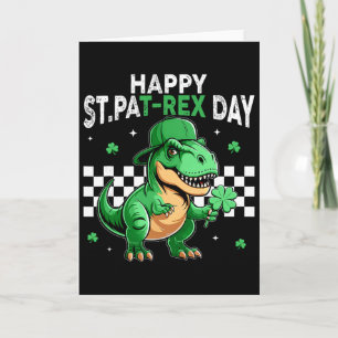 Dinosaur St Patricks Day Happy St Pat T Rex Day Bo Card
