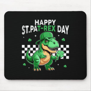 Dinosaur St Patricks Day Happy St Pat T Rex Day Bo Mouse Pad