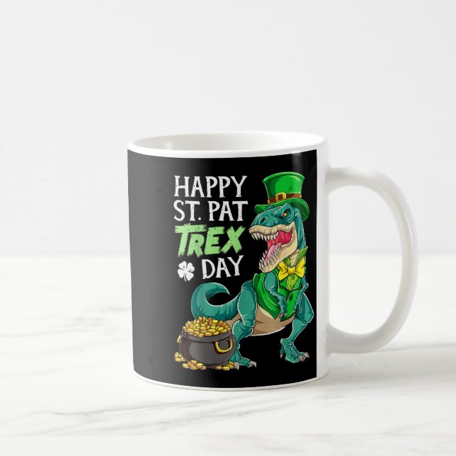 Dinosaur St Patricks Day Happy St Pat Trex T Rex B Coffee Mug (Right)