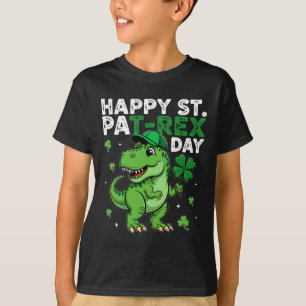 Dinosaur St Patricks Day Lucky Shamrock Irish Boys T-Shirt
