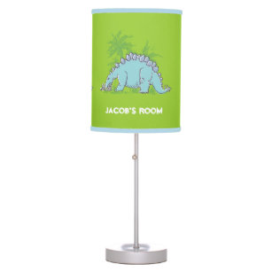 Dinosaur Stegosaurus green kids bedroom lamp