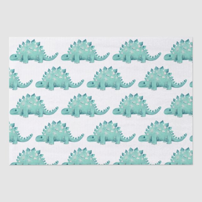 Dinosaur Stegosaurus Kids Birthday Tissue Paper (Front)
