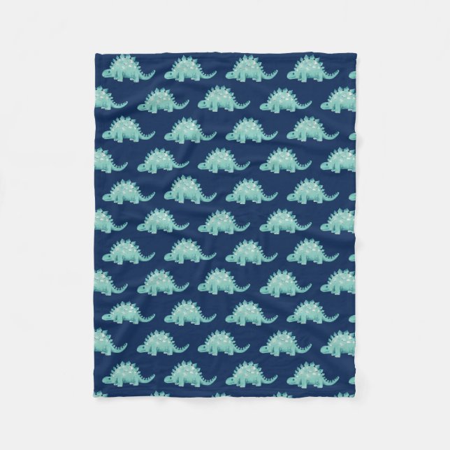 Dinosaur Stegosaurus Pattern Fleece Blanket (Front)