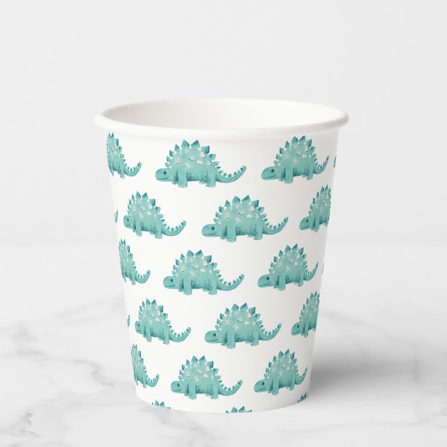 Dinosaur Stegosaurus Pattern Paper Cups (Front)
