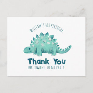 Dinosaur Stegosaurus Thank Postcard