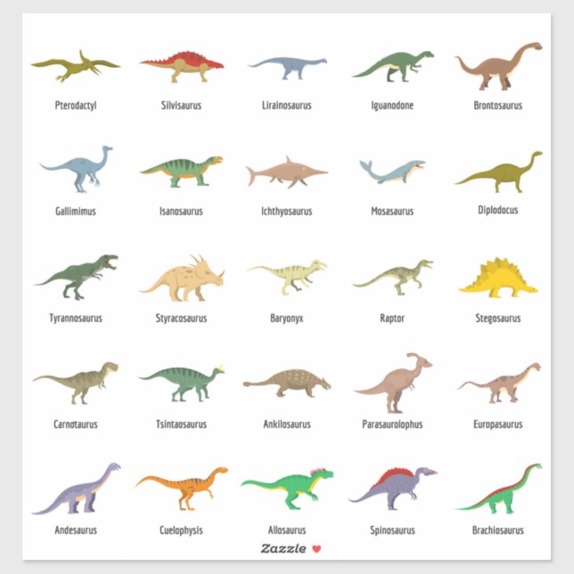 Dinosaur Stickers (Sheet)