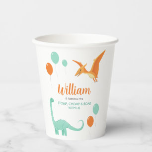Dinosaur Stomp Chomp Rawr Birthday Party Boy Paper Cups