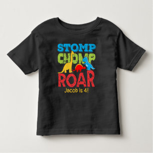Dinosaur Stomp Chomp Roar Birthday Boy Toddler T-shirt