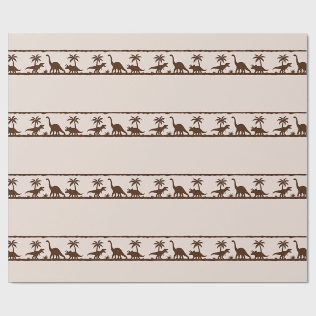 Dinosaur Stripe Wrapping Paper (Flat)