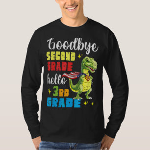 Dinosaur Student Senior Goodbye Second Grade Hello T-Shirt