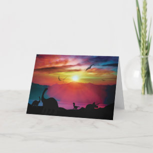 Dinosaur Sunset Card