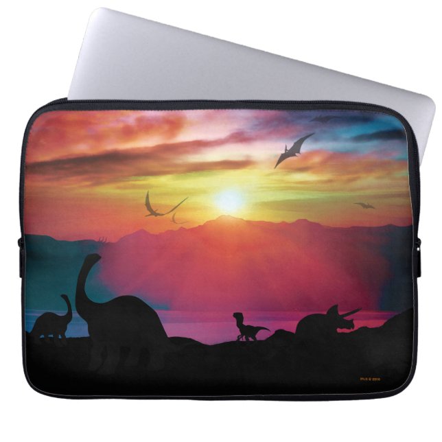 Dinosaur Sunset Laptop Sleeve (Front)