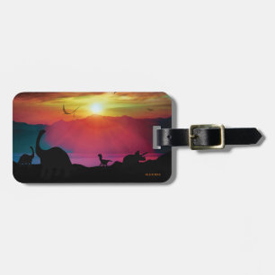 Dinosaur Sunset Luggage Tag