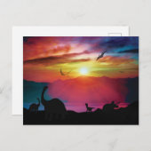 Dinosaur Sunset Postcard (Front/Back)