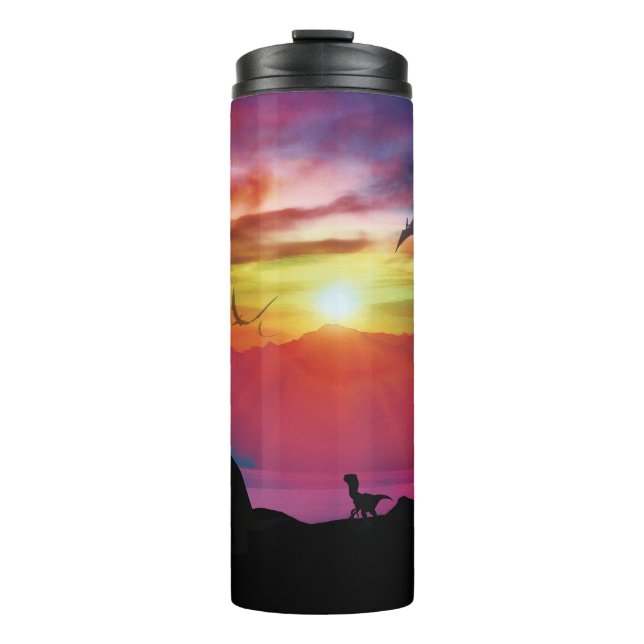 Dinosaur Sunset Thermal Tumbler (Front)
