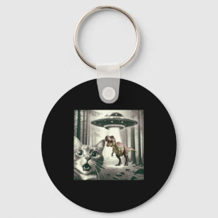 Dinosaur T Alien Cat Selfie UFO Rex Keychain