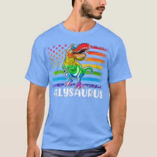 Dinosaur T Re Lgbt Gay Pride Flag Allysaurus Ally  T-Shirt