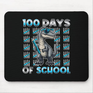 Dinosaur T Rex 100 Days Of School Apparel 100 Days Mouse Pad