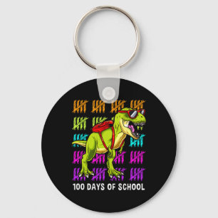 Dinosaur T Rex 100 Days of School Dinosaur T Rex K Keychain