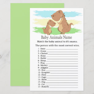 Dinosaur,T-rex Baby Animals Name Game