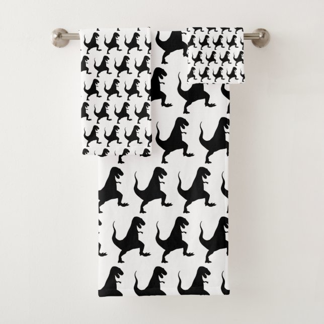 Dinosaur T-Rex Bath Towel Set (Insitu)