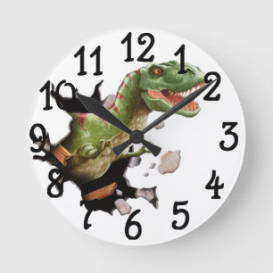 Dinosaur T-Rex Bedroom Playroom Wall Clock