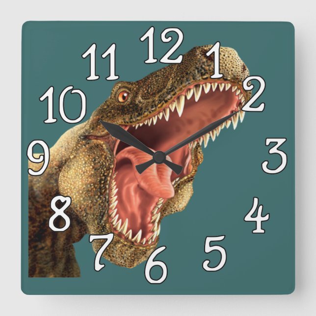 Dinosaur T-Rex Bedroom Playroom Wall Clock (Front)