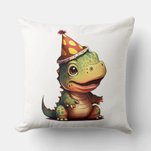 Dinosaur T Rex  Birthday Baby Throw Pillow